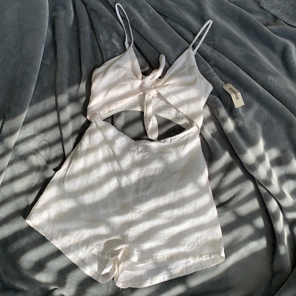 Romper with Cut-Outs and Tie Front